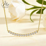 Bar Necklace 0.9CT Round D Color/Black/Champagne/Vivid Blue Moissanite S925 Plated Chain for Anniversary Chrisrmas Gift Daily