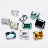 Wholesale Price Moissanite Stone Emerald Cut D Color Blue Green  VVS1 with GRA Certificate 0.5ct-10ct Gemstones