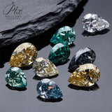Multicolor Pear Shape Moissanite Diamond Wholesale Loose Stones Lab Grown for Gemstone Charms Engagement Jewelry GRA Certificate