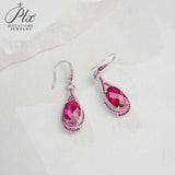 0.8-7CT Oval Cut Ruby/Sapphire/Colombian Emerald Earrings Lab-Grown Gemstone Jewelry Gift for Christmas Easter Hypoallergenic