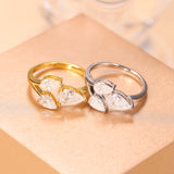 Total 2CT Moissanite Custom Ring Three-Pear Cut D/VVS1 Clarity S925 Silver Sparkling Exquisite Engagement Christmas Gift