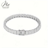 Square Tennis Bracelet Adorned with Exquisite Moissanite 925 Silver Material Unisex Design Fashionable Holiday Gift