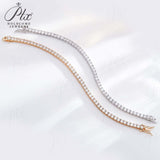 Four-Claw Tennis Bracelet With 5mm Round Moissanite Diamonds 925 Silver Plated With White Gold Daily Jewelry For Women Christmas & Anniversary Gift Allergy