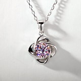 Moissanite Diamond 6.5mm 1CT Necklace For Womens Solitaire Pendant 925 Silver Chains D White  Jewelry Customized Gift