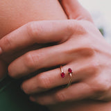 Custom Ring Two Pear Shape Open Moissanite Lab Grown Gemstones 925 Sterling Silver Wealth Charms Anniversary Gift Daily