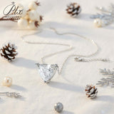 Love Heart Necklace with1/2/3CT D Color Moissanite S925 Plated White Yellow Rose Gold Chain for Woman Engagement Chrisrmas Charm