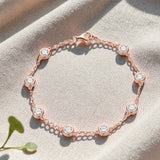 Moissanite Bracelet with 2.4CT D White/Black/Vivid Blue/Green Round Moissanite 925 Silver Plated Gold Women Man Party Gift Daily