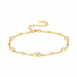 Elegant Moissanite Teardrop Bracelet Pear Shape Gem Beaded Chain Chic Women’s Everyday Jewelry Delicate Shine Fashion Gift