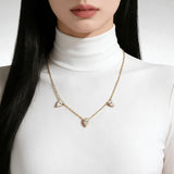 Tri-Pear Necklace with 3CT D Color Pear-shaped Moissanite S925 Plated White Yellow Rose Gold Chain Engagement Chrisrmas Daily