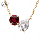 Round 6.5mm Pear 7×9mm Moissanite Diamond Necklace 3EX Hearts and Arrows  VVS1 D Color Ruby Sapphire  Columbia Emerald  Fancy Color Moissanite  Gift