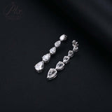 Pear-shaped Earrings Set with D/VVS Grade Moissanite & Colored Gemstones  This Jewelry Is An Ideal Choice for Party Gifts