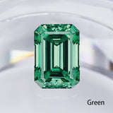 Wholesale Price Moissanite Stone Emerald Cut D Color Blue Green  VVS1 with GRA Certificate 0.5ct-10ct Gemstones