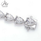 Women's Tennis Chain S925 Silver Moissanite Bracelet For Men D Color Pear Cut Full Moissanite Couple Bracelet