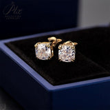 Classic Double Four Prong Round Moissanite Stud Earrings Women Only Gifts For Festivals And Anniversaries