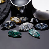 Loose Moissanite Stone Marquise Cut 0.3-10 CT  Few Colors  D Green Blue Black Champagne Color  Excellent Cut Grade Test Positive