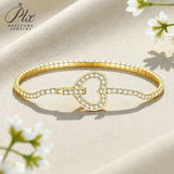 Moissanite Round Cut Multi Style Lock Design Bracelet Premium Radiant Jewelry Versatile Lock Trendy Bracelet Popular Gift Idea