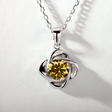 Moissanite Diamond 6.5mm 1CT Necklace For Womens Solitaire Pendant 925 Silver Chains D White  Jewelry Customized Gift