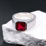 Moissanite Lab Grown Gemstone Ring Asscher Cut Moissanite Ruby Sapphire Colombian S925 Woman Man Anniversary Party Daily Charms
