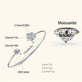 Bezel Set Open Bangle Moissanite Bracelet 925 Sterling Silver for Women Jewelry Charms Factory Outlet Hypoallergenic Elegant