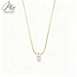 10K 14K 18K Yellow Gold Snake Chain Necklace 2CT Pear Cut Lab Diamond Pendant Necklace Custom Birthday Anniversary Gift
