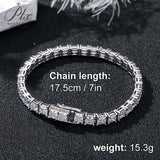 D Color 4.5x4.5mm Princess Cut Full Moissanite Tennis Bracelets for Women Men Original S925 Silver Jewelry