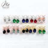 Moissanite Earrings Emerald/Ruby/Sapphire Styles 925 Silver Gift-Ready Hypoallergenic Fade-Resistant Factory-Direct Women Only