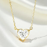 Love Heart Necklace with1/2/3CT D Color Moissanite S925 Plated White Yellow Rose Gold Chain for Woman Engagement Chrisrmas Charm