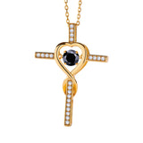 Moissanite Necklace 1CT 6.5mm Heart-Cross Pendant 925 Sterling Silver Women Wedding/Anniversary Special Gift Fine Jewelry Charms