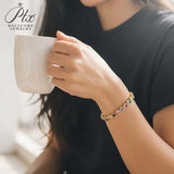 Rainbow Zircon Bracelet Heart Cut Stones Bright Multi-Color Shine Trendy Adjustable Fashion Accessory for Women Gift-Giving