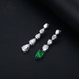 Pear-shaped Earrings Set with D/VVS Grade Moissanite & Colored Gemstones  This Jewelry Is An Ideal Choice for Party Gifts