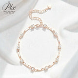 Moissanite Curve Wave Bracelet Adjustable Chain Chic Women’s Jewelry Subtle Sparkle Minimal Design Everyday Wear