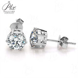 Classic 6 Prong Setting Moissanite Stud Earrings Women Only Gifts For Festivals And Anniversaries