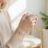 Heart Bracelet with 2mm Round Moissanite Diamond 925 Silver Plated White Yellow Gold Women's Daily Fishion Jewely Gift Favorite