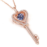Moissanite Necklace Key D color 6.5mm 1ct  925 Sterling Silver Top Quality Pendant For Women Wedding/Anniversary Special Gift