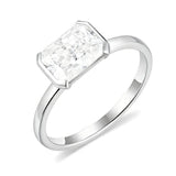 2ct Radiant Moissanite Ring High-Flash Center Stone Classic Minimalist Style Wedding Engagement Band Gift for Her