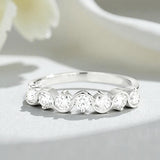 Diamond Eternity Ring with 0.7CT D Color Round Moissanite 10k 14k 18K Gold Plated 925 Silver for Women Wedding Engagement Jewely