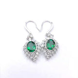 0.8-7CT Oval Cut Ruby/Sapphire/Colombian Emerald Earrings Lab-Grown Gemstone Jewelry Gift for Christmas Easter Hypoallergenic