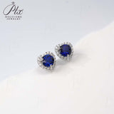 Lab Grown Gemstone Earrings Round/Heart/Heart/Pear Cuts Ruby/Sapphire 925 Silver Hypoallergenic Factory Direct Sales