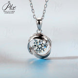 Floral Moissanite Inset Pendant Necklace Women Only Gifts For Festivals And Anniversaries