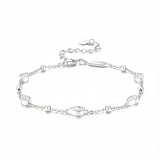 Elegant Moissanite Teardrop Bracelet Pear Shape Gem Beaded Chain Chic Women’s Everyday Jewelry Delicate Shine Fashion Gift