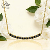 Bar Necklace 0.9CT Round D Color/Black/Champagne/Vivid Blue Moissanite S925 Plated Chain for Anniversary Chrisrmas Gift Daily