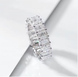 Full Eternity Radiant Cut Moissanite Wedding Ring