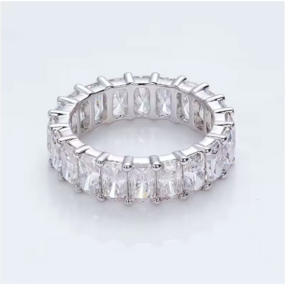 Full Eternity Radiant Cut Moissanite Wedding Ring