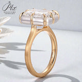 Radiant Cut Ring with 5CT D Color Moissanite Diamond 10k 14k 18K Gold Plated 925 Silver for Women Man Engagement Wedding Jewely