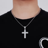 Dazzling Moissanite Hip-hop Cross Necklace - Hypoallergenic Choice for Easter Gifting to Family For Both Men and Women