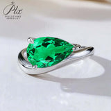 S925 Ring With 3CT Pear Shaped Moissanite D Color/Ruby/Sapphire/Colombian Emerald /Zambian Emerald VVS1 Clarity Customized For Banquet & Festival Gifts