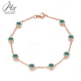 Moissanite Bracelet with 2.4CT D White/Black/Vivid Blue/Green Round Moissanite 925 Silver Plated Gold Women Man Party Gift Daily