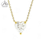 Love Heart Necklace with1/2/3CT D Color Moissanite S925 Plated White Yellow Rose Gold Chain for Woman Engagement Chrisrmas Charm