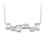 Moissanite Necklace with3CT D Color Asscher/Emerald Cut Moissanite S925Plated White Yellow Rose Gold Chain Engagement Daily Gift