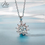 【 Daisy 】Round Cut 1CT Moissanite Sunflower Pendant Necklace